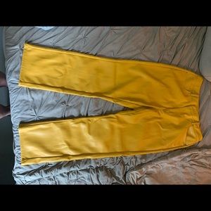 Mustard faux leather high waters